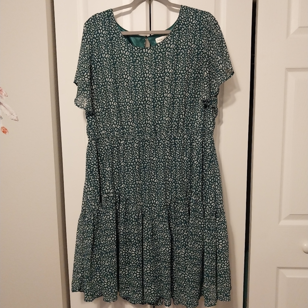 NWOT Nemidor green sheer dress size 18